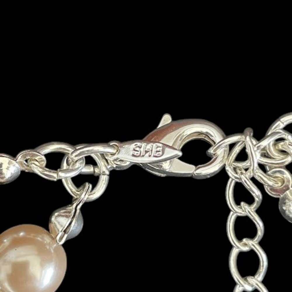 Vintage Retro Shofel Bros Signed SHB Faux Pearl Necklace Bracelet Set - Picture 5 of 8
